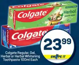 Pick n Pay Colgate Regular, Gel, Herbal or Herbal Whitening Toothpaste offer