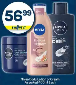 Pick n Pay Nivea Body Lotion or Cream Assorted offer