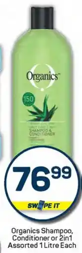 Pick n Pay Organics Shampoo, Conditioner or 2in1 Assorted offer