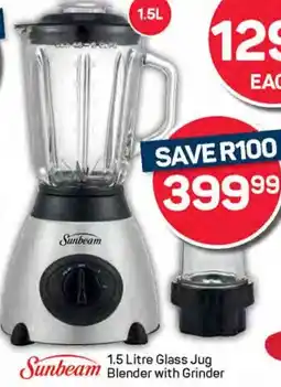Pick n Pay Sunbeam Glass Jug Blender with Grinder offer