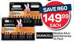 Pick n Pay Duracell Alkaline AA or AAA Batteries offer
