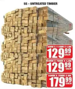 Boxer 5s untreated timber offer