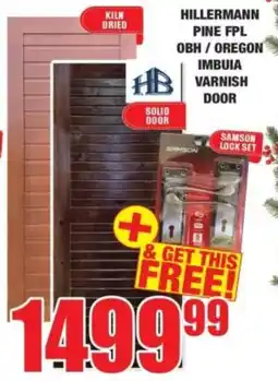 Boxer Hillermann pine fpl obh/ oregon imbuia varnish door offer