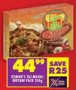 Shoprite Osman's taj mahal biryani pack offer
