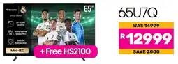 Game Hisense 65" U7 Mini-LED 144Hz Smart TV offer