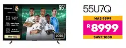 Game Hisense 55" U7 Mini-LED 144Hz Smart TV offer