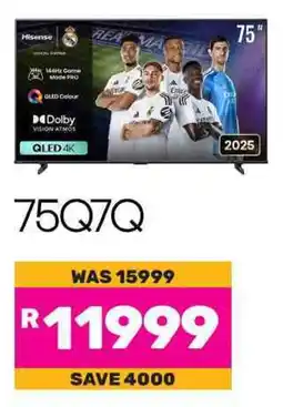 Game Hisense 75" QLED 4K Smart TV offer