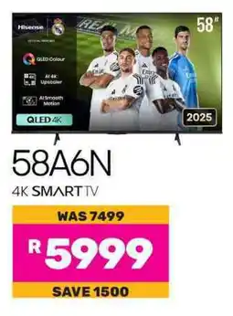 Game Hisense 58" QLED 4K Smart TV offer