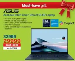 Incredible Connection ASUS Zenbook Intel Core Ultra 9 OLED Laptop offer