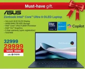 ASUS Zenbook Intel Core Ultra 9 OLED Laptop