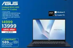 Incredible Connection ASUS VivoBook M1407 AMD Ryzen AI 5 Laptop offer