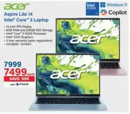 Incredible Connection Acer Aspire Lite 14 Intel Core 3 Laptop offer