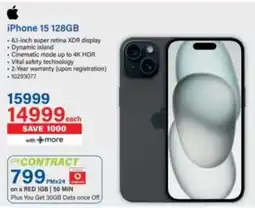 Incredible Connection iPhone 15 128GB offer