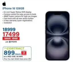 Incredible Connection iPhone 16 128GB offer