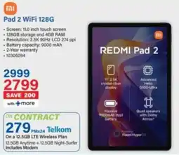 Incredible Connection Xiaomi Pad 2 WiFi 128G offer