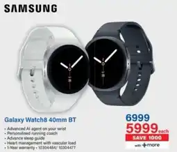 Incredible Connection Samsung Galaxy Watch8 40mm BT offer