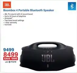Incredible Connection JBL Boombox 4 Portable Bluetooth Speaker offer