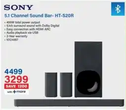 Incredible Connection Sony 5.1 Channel Sound Bar-HT-S20R offer