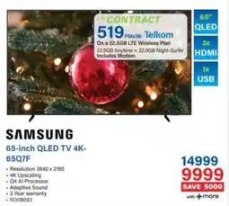 Incredible Connection Samsung 65-inch QLED TV 4K-65Q7F offer