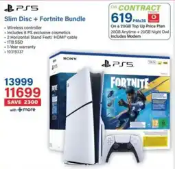 Incredible Connection PS5 Slim Disc + Fortnite Bundle offer