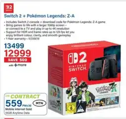 Incredible Connection Nintendo Switch 2 + Pokémon Legends Z-A offer