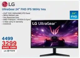 Incredible Connection LG UltraGear 24” FHD IPS 180Hz 1ms offer