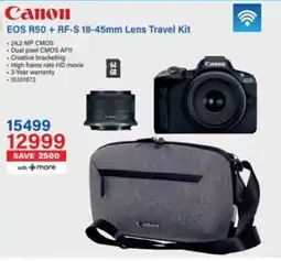 Incredible Connection Canon EOS R50 + RF-S 18-45mm Lens Travel Kit offer