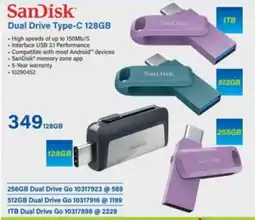 Incredible Connection SanDisk Dual Drive Type-C 128GB offer