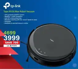 Incredible Connection Tp-link Tapo RV20 Max Robot Vacuum offer