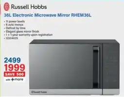 Incredible Connection Russell Hobbs Electronic Microwave Mirror RHEM36L offer