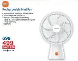 Incredible Connection Xiaomi Rechargeable Mini Fan offer