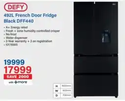 Incredible Connection Defy French Door Fridge Black DFF440 offer