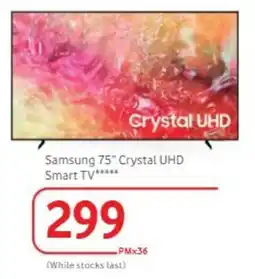Vodacom Samsung 75" Crystal UHD Smart TV offer