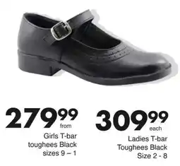 Save Ladies T-bar Toughees Black offer