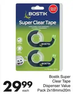 Save Bostik Super Clear Tape Dispenser Value Pack offer