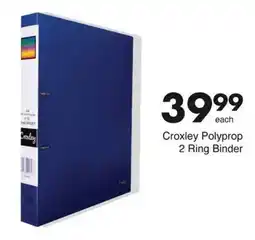 Save Croxley Polyprop 2 Ring Binder offer