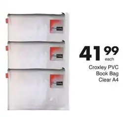Save Croxley PVC Book Bag Clear A4 offer