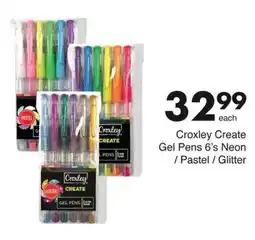 Save Croxley Create Gel Pens Neon/ Pastel/ Glitter offer