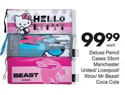 Save Deluxe Pencil Cases Manchester United/ Liverpool/ Xbox/ Mr Beast/ Coca Cola offer