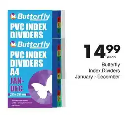Save Butterfly Index Dividers January-December offer