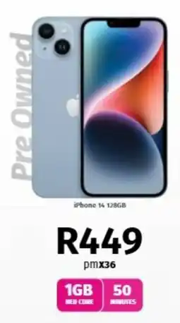 Vodacom iPhone 14 128GB Pre Owned offer