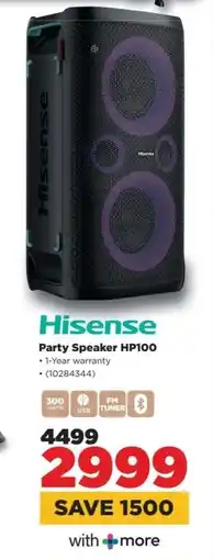 HiFi Corp Hisense Party Speaker HP100 offer