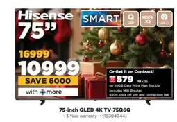 HiFi Corp Hisense 75-inch QLED 4K TV-75Q6G offer