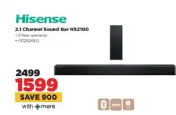 HiFi Corp Hisense 2.1 Channel Sound Bar HS2100 offer