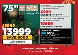 HiFi Corp 75-Inch Mini LED Google TV-75C6KS offer