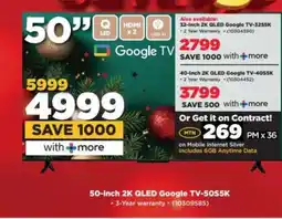 HiFi Corp 50-Inch 2K QLED Google TV-50S5K offer
