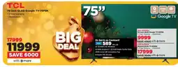 HiFi Corp TCL 75-Inch QLED Google TV-75P8K offer