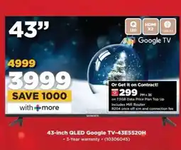HiFi Corp 43-inch QLED Google TV-43E5520H offer