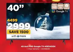 HiFi Corp 40-inch FHD Google TV-40E5400H offer