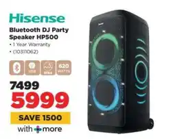 HiFi Corp Hisense bluetooth DJ party speaker HP500 offer